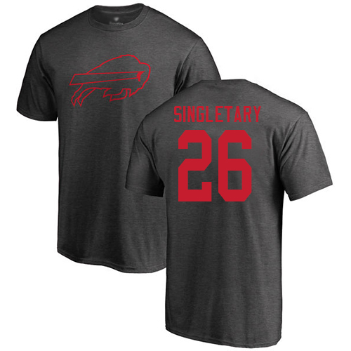 Men NFL Buffalo Bills #26 Devin Singletary Ash One Color T Shirt